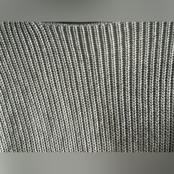 Skies Are Blue Light Gray Knit Sweater w Black Patches - Picture 6 of 6